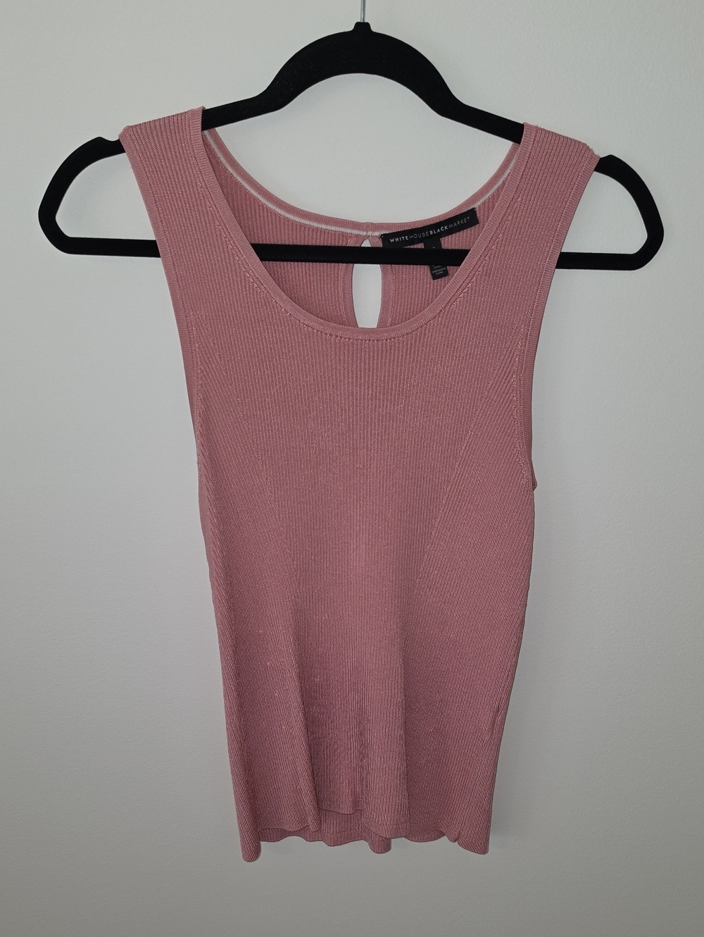 White House Black Market Dusty Rose Ribbed Scoop Tank